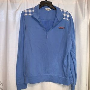 Vineyard vines baby blue quarter zip pullover